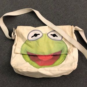 RARE Muppets Kermit the Frog Green Shoulder Bag